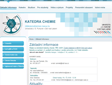 Tablet Screenshot of chemistry.ujep.cz